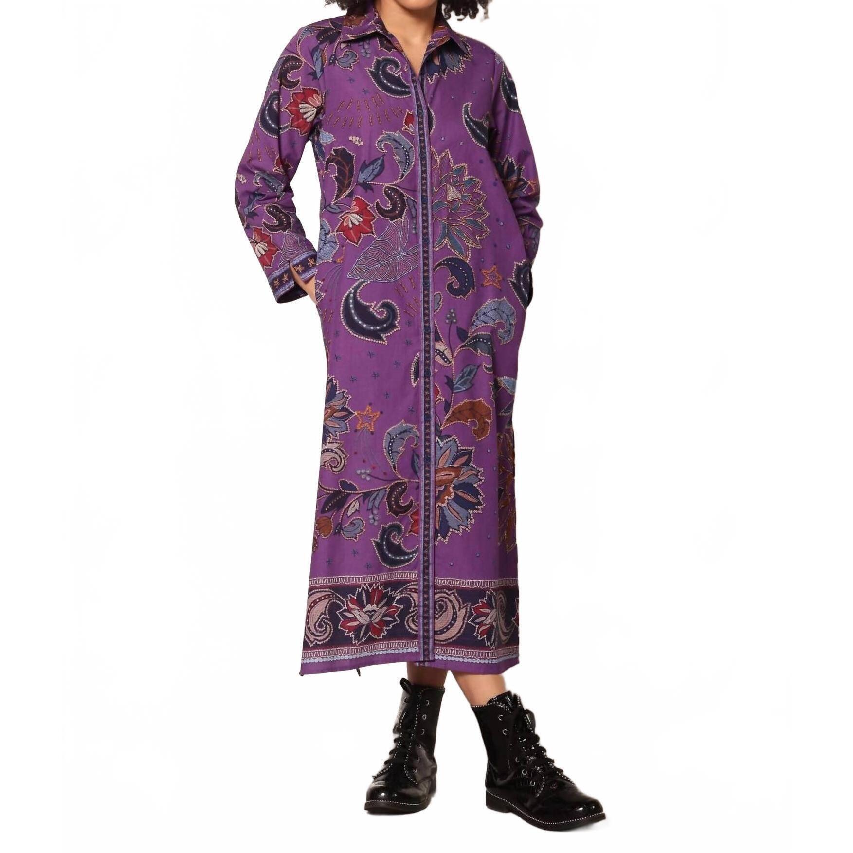 New Maude Vivante Eliza Midi Dress In Purple Sparkle